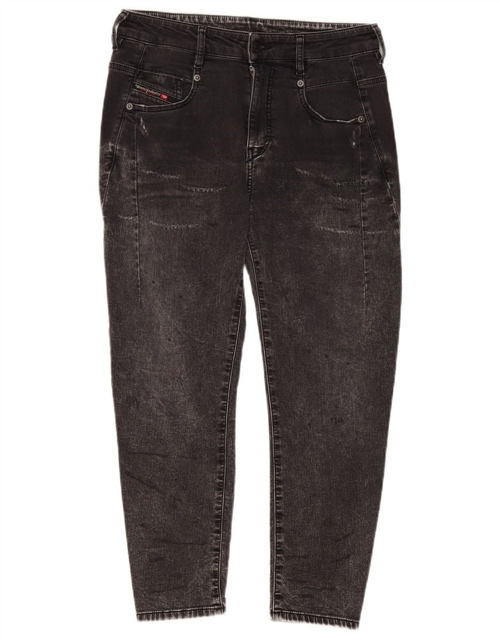 DIESEL Dame Crop Tapered Jeans W25 L24 Grå Bomuld