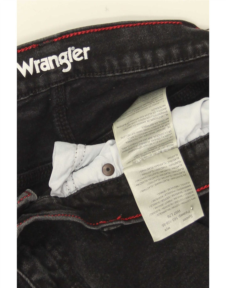 Wrangler Herre Regular Straight Jeans W38 L30 Sort Bomuld