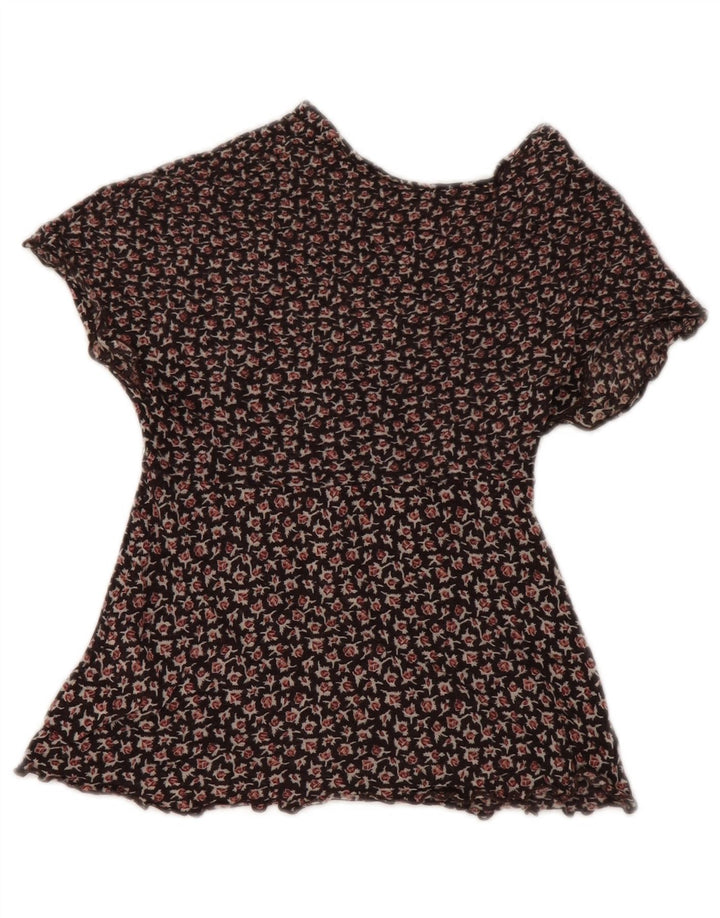Liu Jo Womens Crop Bluse Top IT 42 Medium Brown Floral
