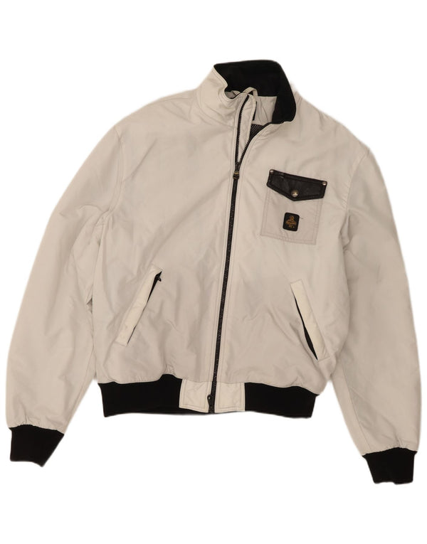 Refrigiwear Herre Bomber Jacket UK 40 Large White Colourblock Polyamid
