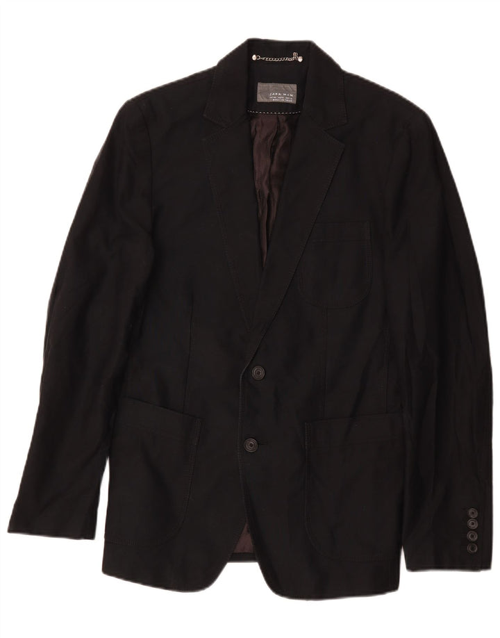 Zara Herre 2-knaps blazerjakke EU 46 Small Navy Blue
