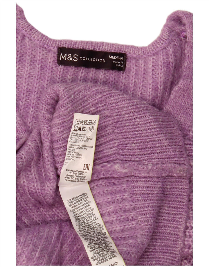 Marks & Spencer Dame Oversized V-hals sweater UK 14 Medium Lilla
