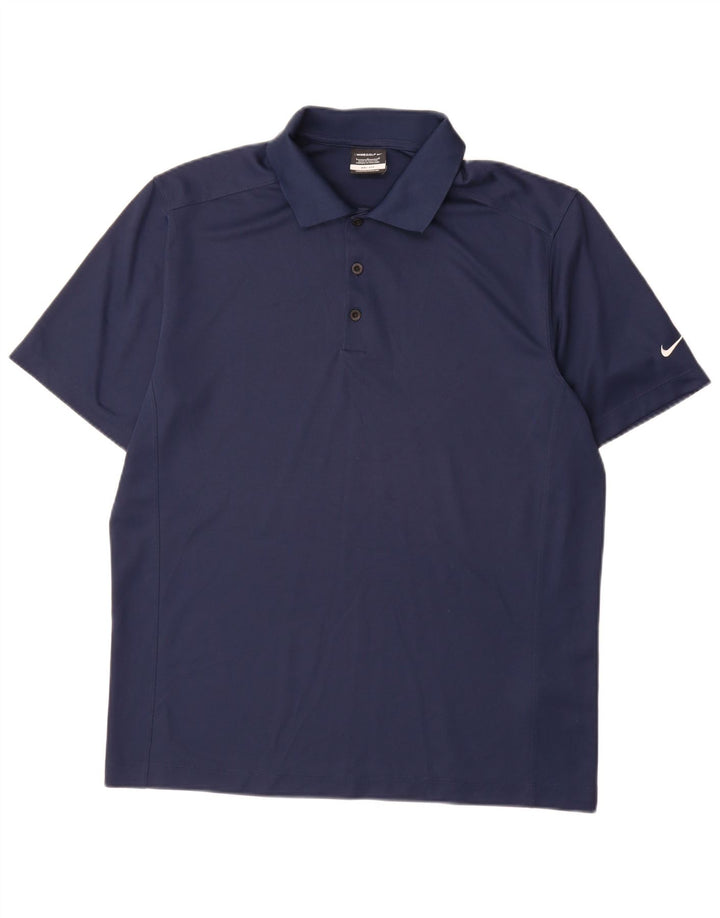Nike Herre Dri Fit Polo Shirt Large Navy Blue Polyester
