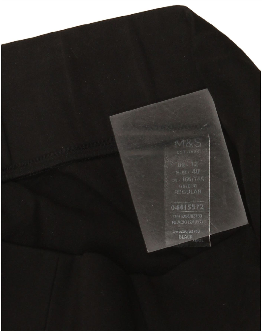 Marks & Spencer Dame Slim Cropped Trousers UK 12 Medium W30 L25 Black
