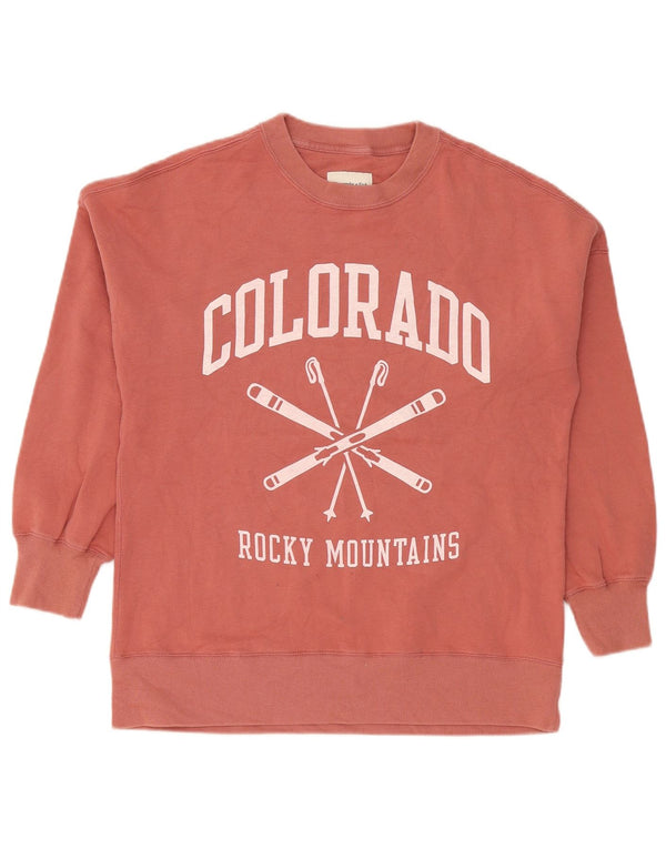 Abercrombie & Fitch Dame grafisk sweatshirt Jumper UK 10 Small Pink