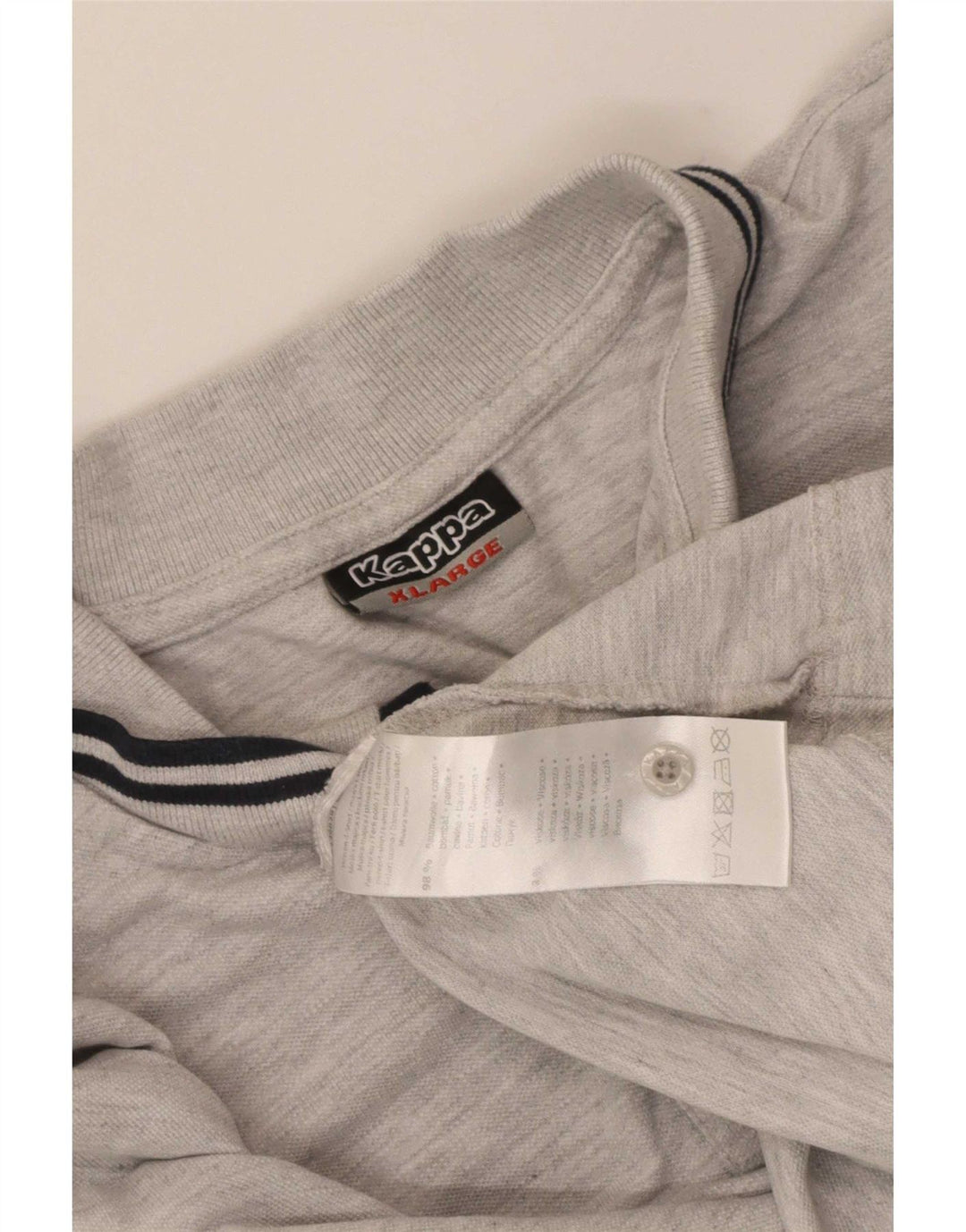 Kappa herre poloshirt XL grå stribet bomuld