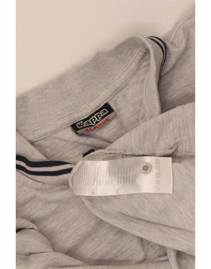 Kappa herre poloshirt XL grå stribet bomuld
