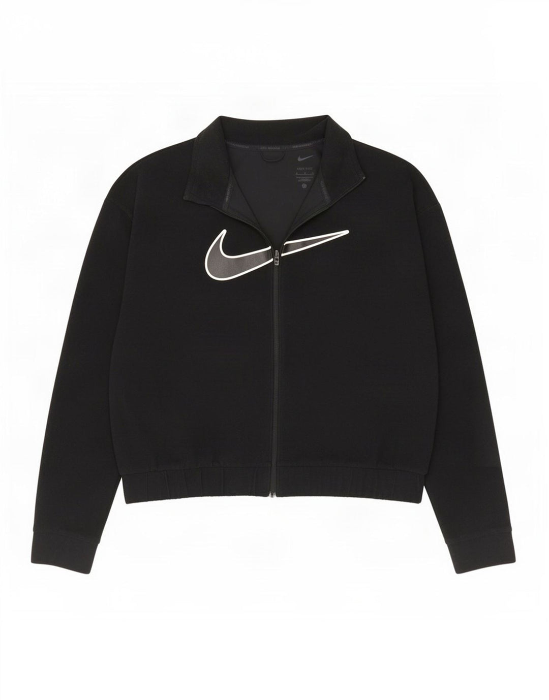 Nike Dame Dri Fit Grafisk Fleecejakke UK 14 Medium Sort Polyester