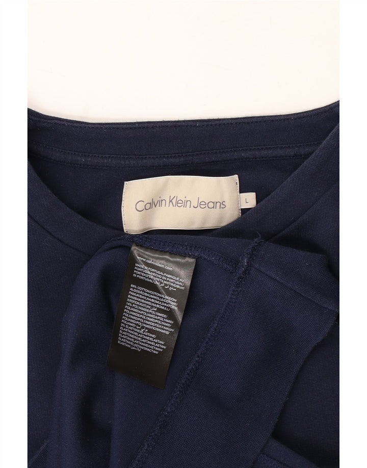 CALVIN KLEIN JEANS Sweatshirt til mænd Stor marineblå bomuld