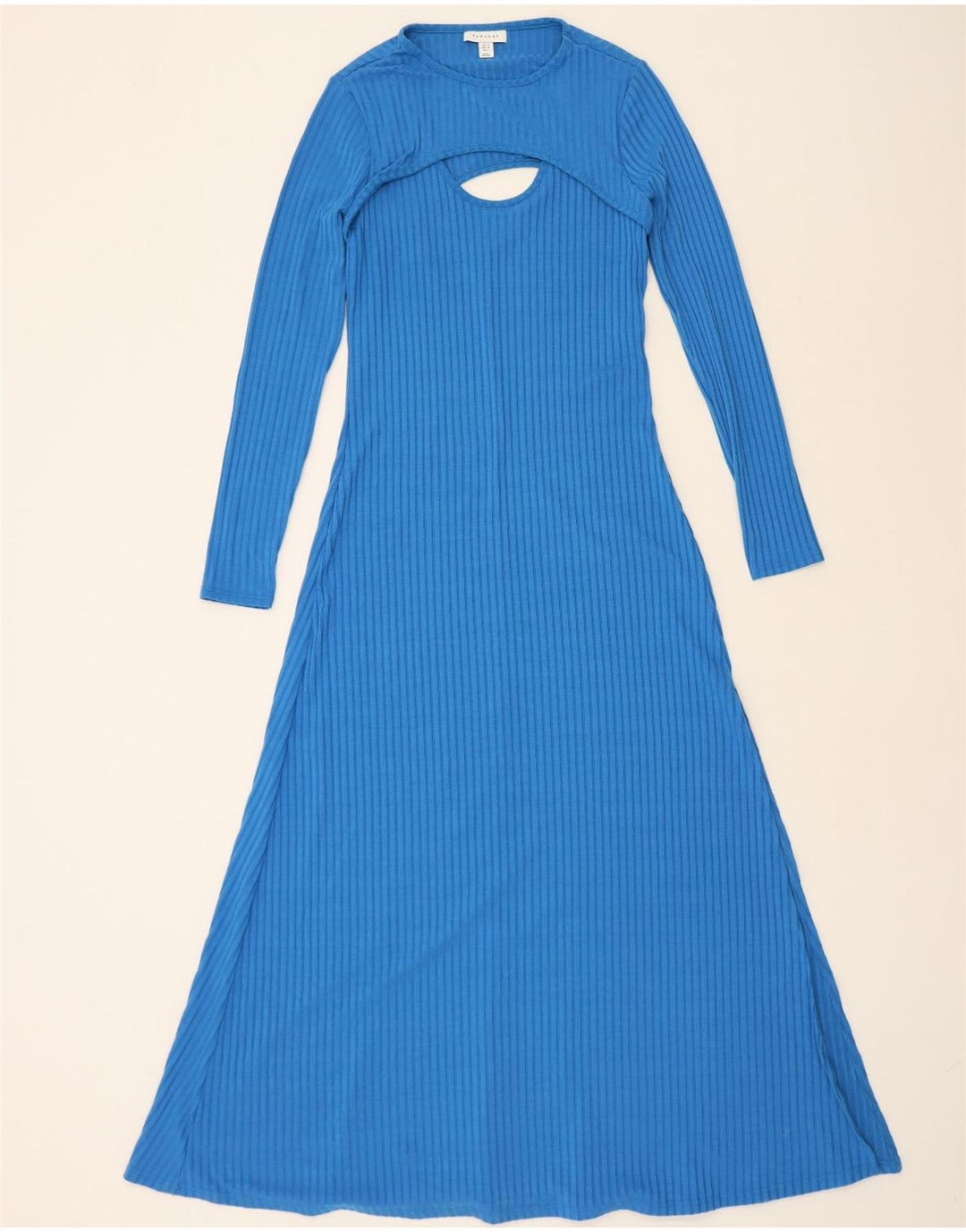 TOPSHOP Womens Long Sleeve Maxi Dress UK 12 Medium Blue Polyester Vintage Topshop and Second-Hand Topshop from Messina Hembry 