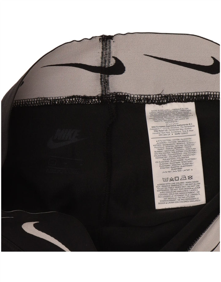 Nike Dame Grafiske Leggings UK 12 Medium Sort Bomuld