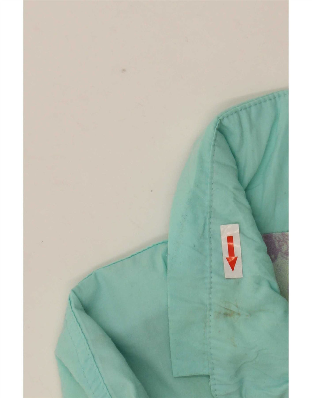 Vintage Kvinders Grafisk Windbreaker Jacket UK 16 Stor turkis polyester