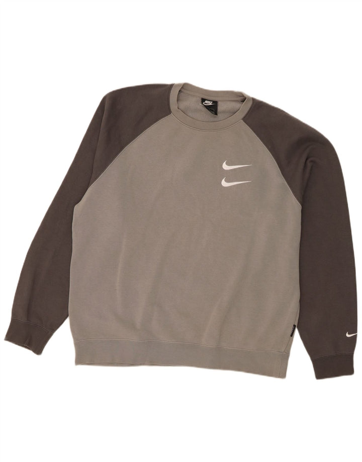 Nike grafisk sweatshirt til mænd, stor grå bomuld