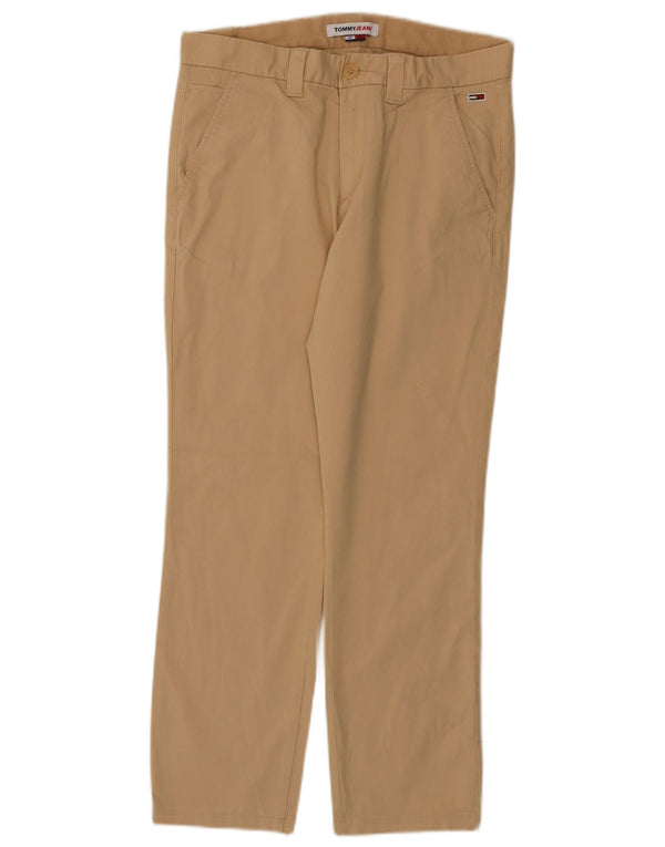 Tommy Hilfiger Herre Lige Chino Bukser W30 L28 Beige Bomuld