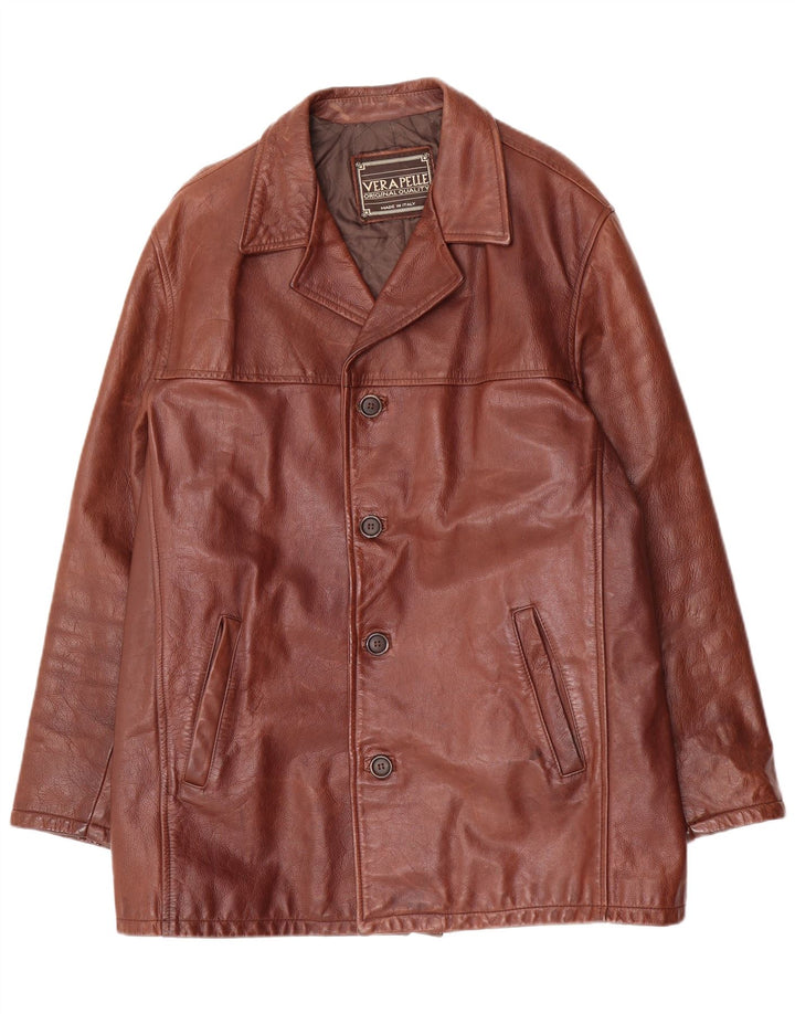 Vintage Herre Læderjakke UK 38 Medium Brun Læder
