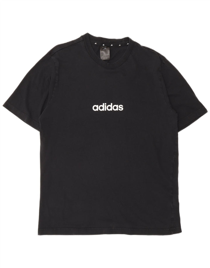 ADIDAS Grafisk T-shirt til mænd, medium sort bomuld