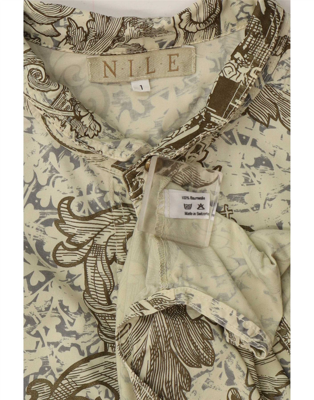 Vintage herreskjorte stor grøn Paisley bomuld