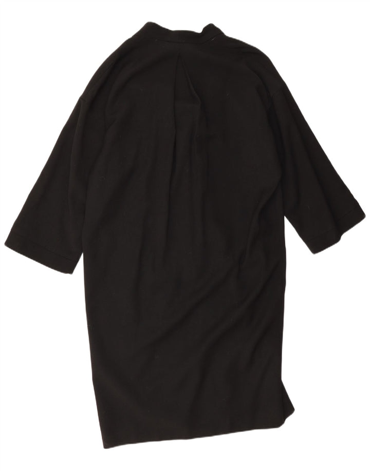 Ferre Dame 3/4 ærmet overfrakke UK 16 Large Black Virgin Wool