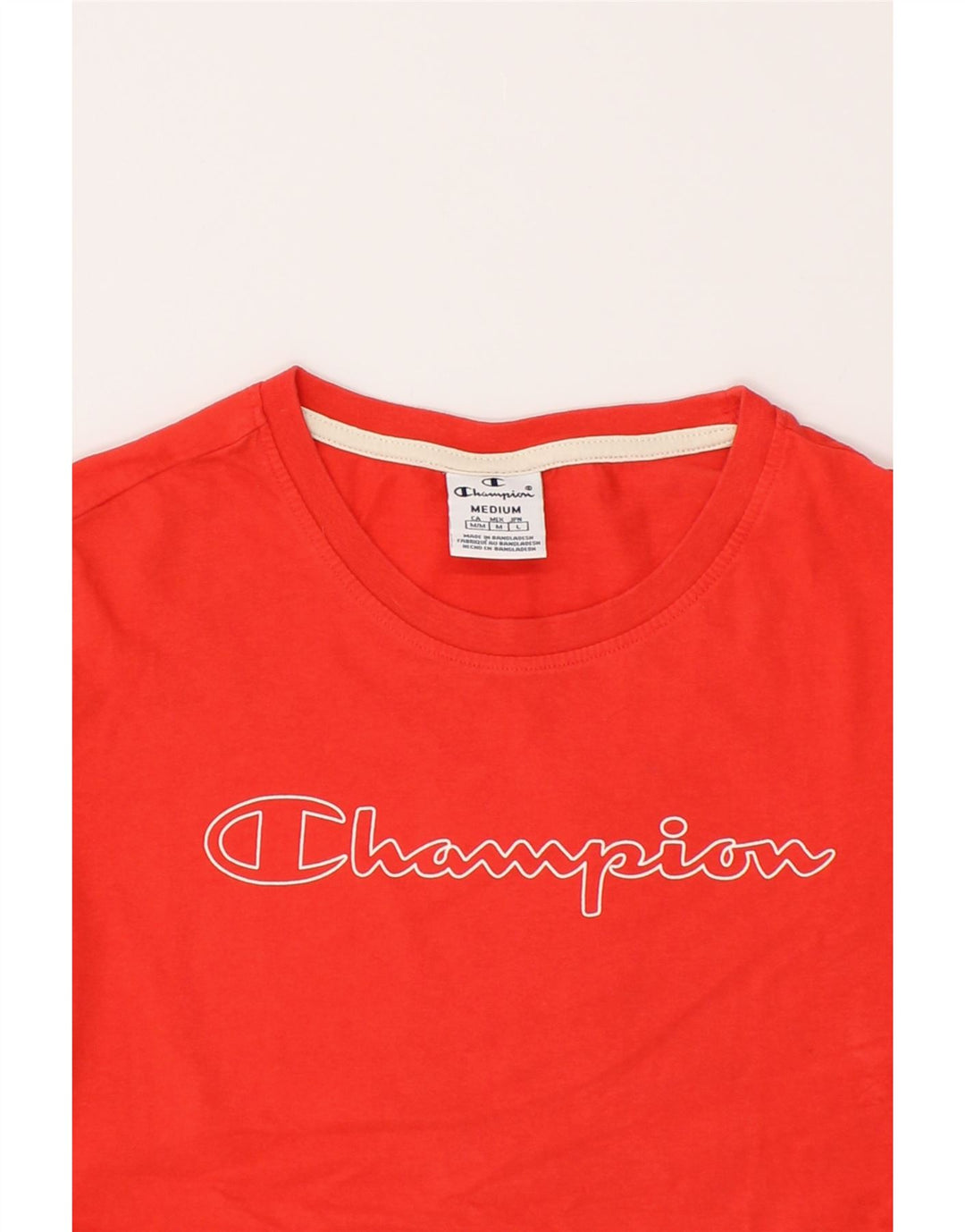 CHAMPION Womens Graphic T-Shirt Top UK 12 Medium Red Vintage Champion and Second-Hand Champion from Messina Hembry 