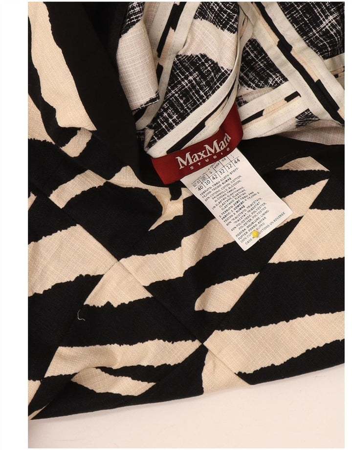 Max Mara Dame Crop 3/4-ærmet blazerjakke UK 12 Medium Sort