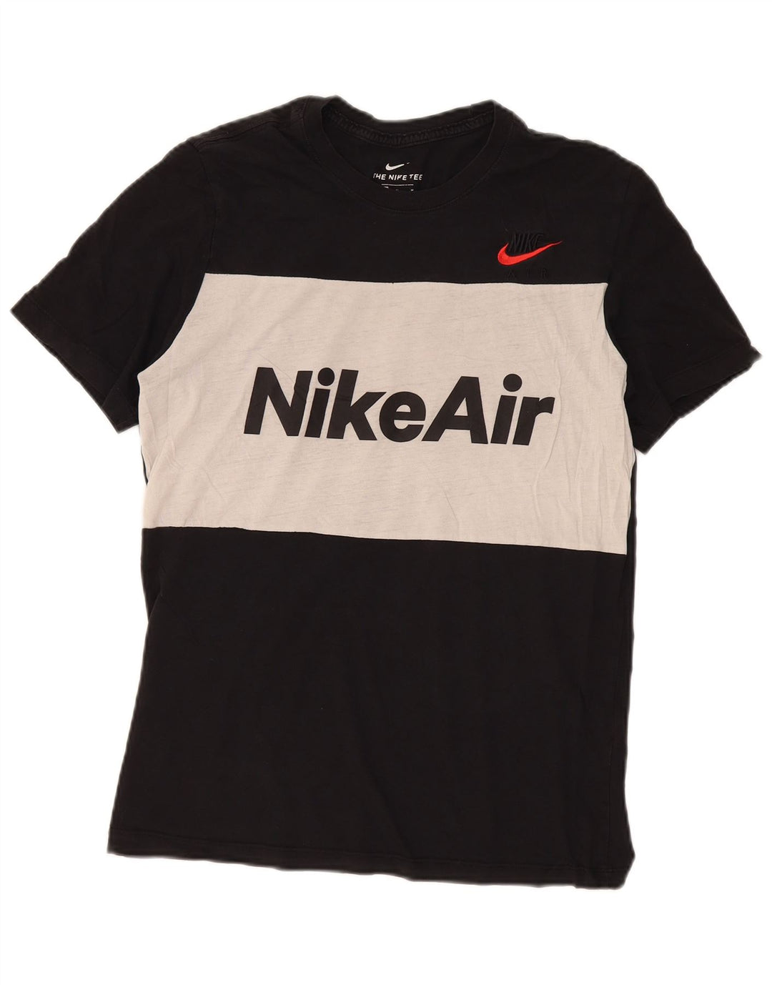 Nike Herre grafisk T-shirt Top Medium Sort Colourblock Bomuld
