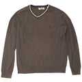 Penguin Herre V-hals sweater XL Gråstribet bomuld