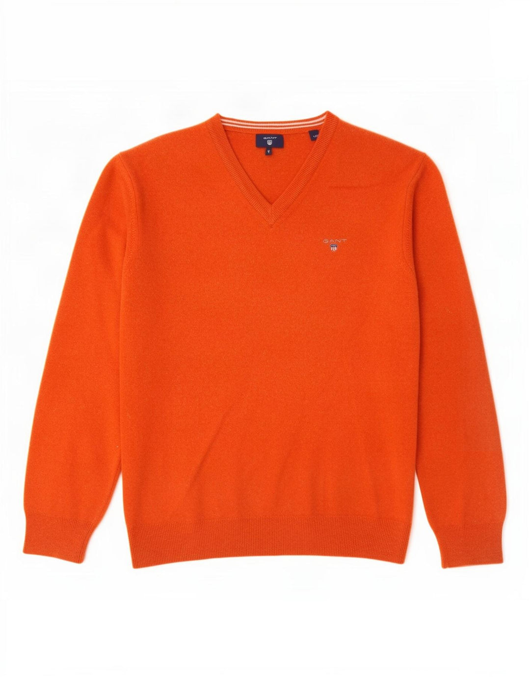 Gant Dame V-hals sweater UK 14 Stor Orange Uld