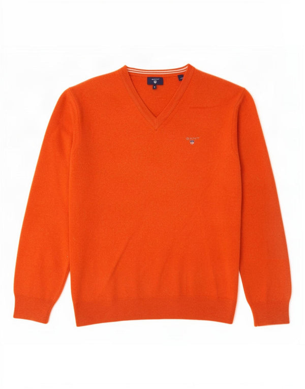 Gant Dame V-hals sweater UK 14 Stor Orange Uld
