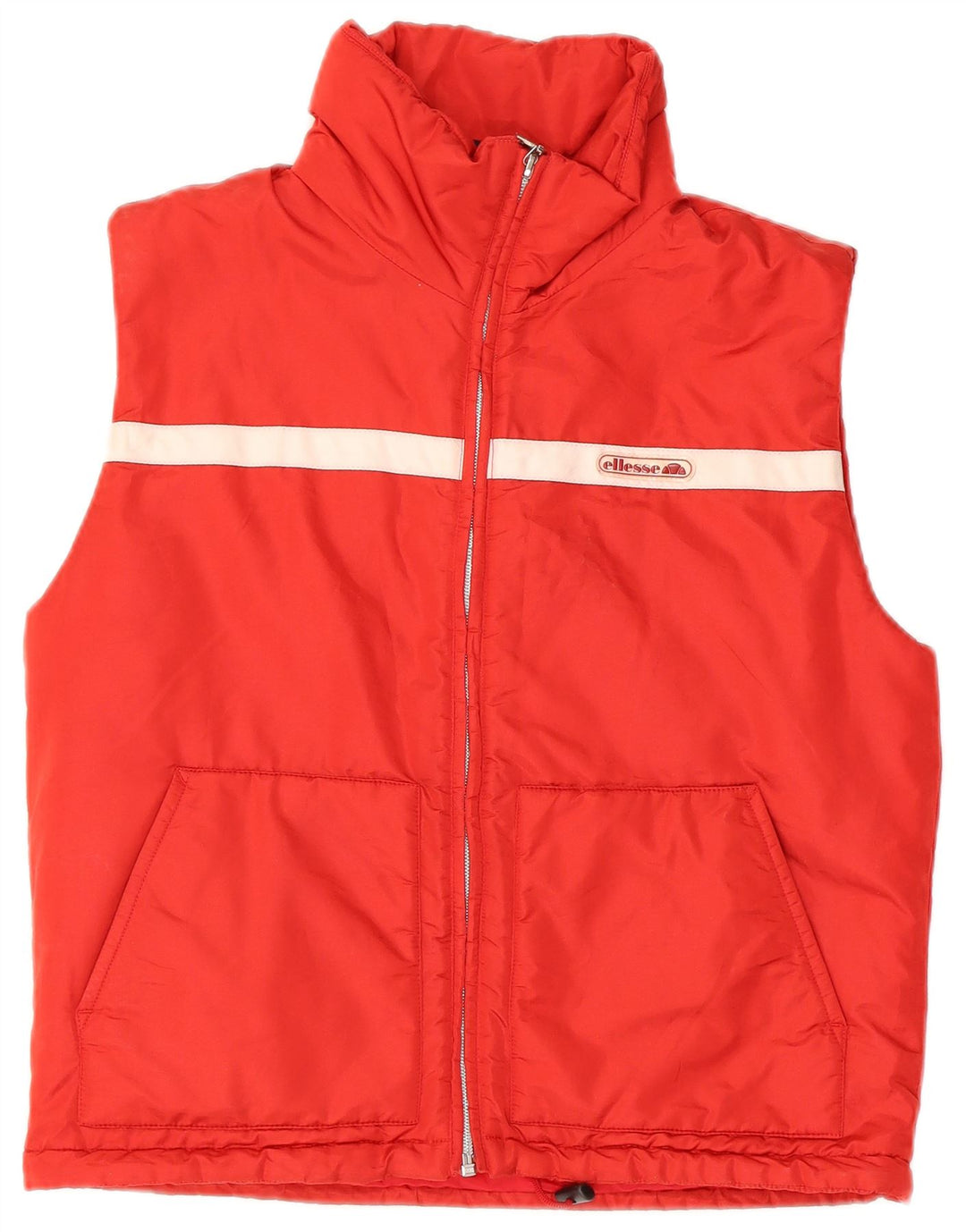 ELLESSE Dame Oversized Polstret Gilet UK 10 Lille Rød