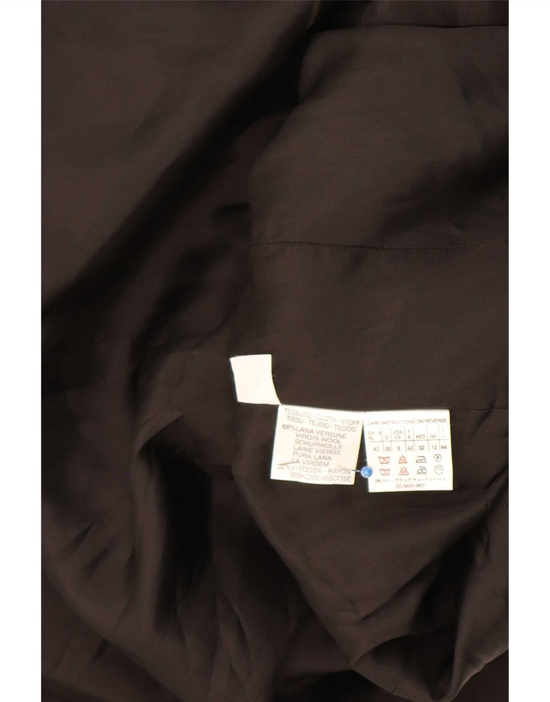 Marella Dame Overfrakke UK 12 Medium Sort Stribet Uld