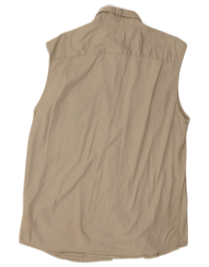 Wrangler herre ærmeløs skjorte medium beige bomuld