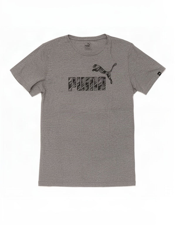 Puma Boys Grafisk T-Shirt Top 13-14 år XL Grå Flecked