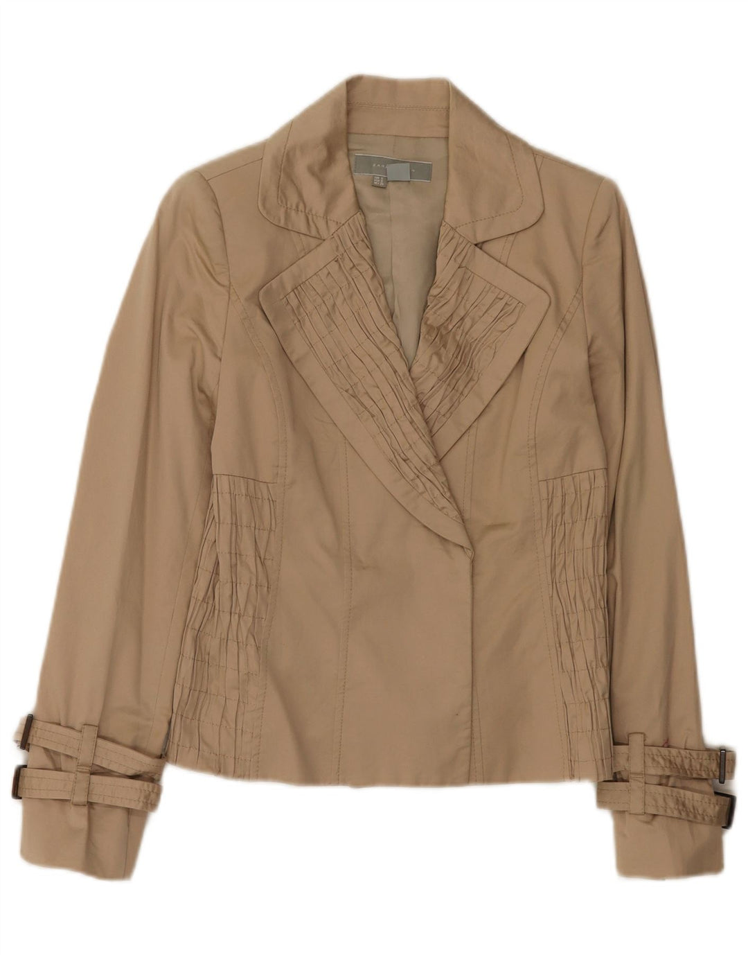 Zara Womens Open Blazer Jacket UK 8 Small Beige Bomuld