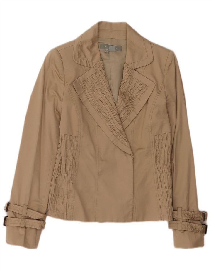 Zara Womens Open Blazer Jacket UK 8 Small Beige Bomuld