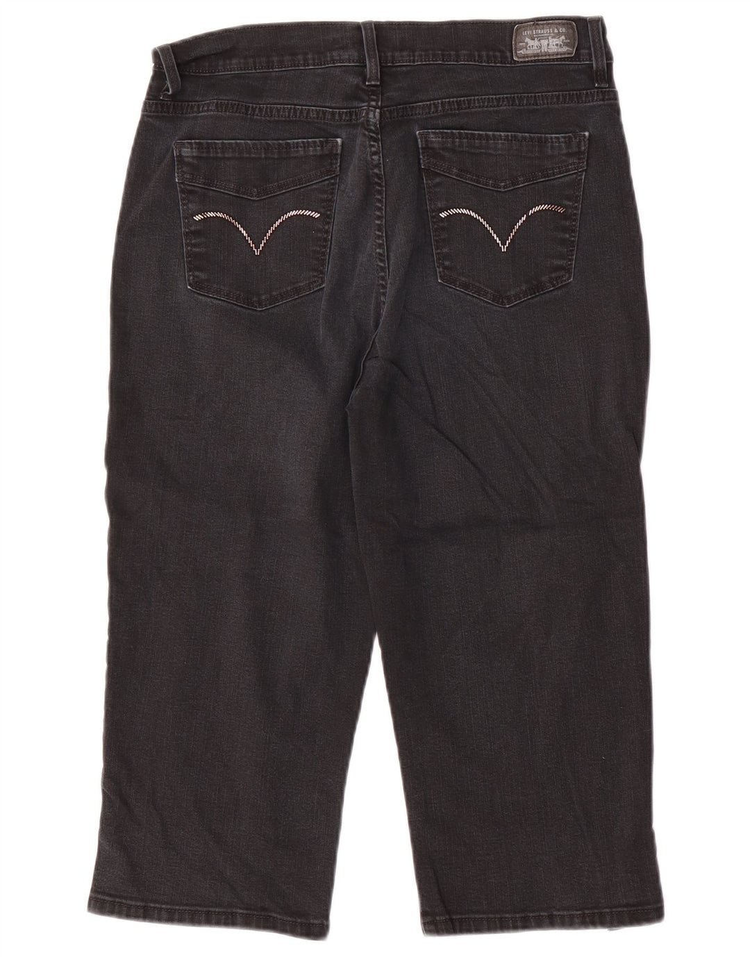 Levi's Dame Højtaljede Capri Jeans US 12 Large W30 L19 Grå Bomuld