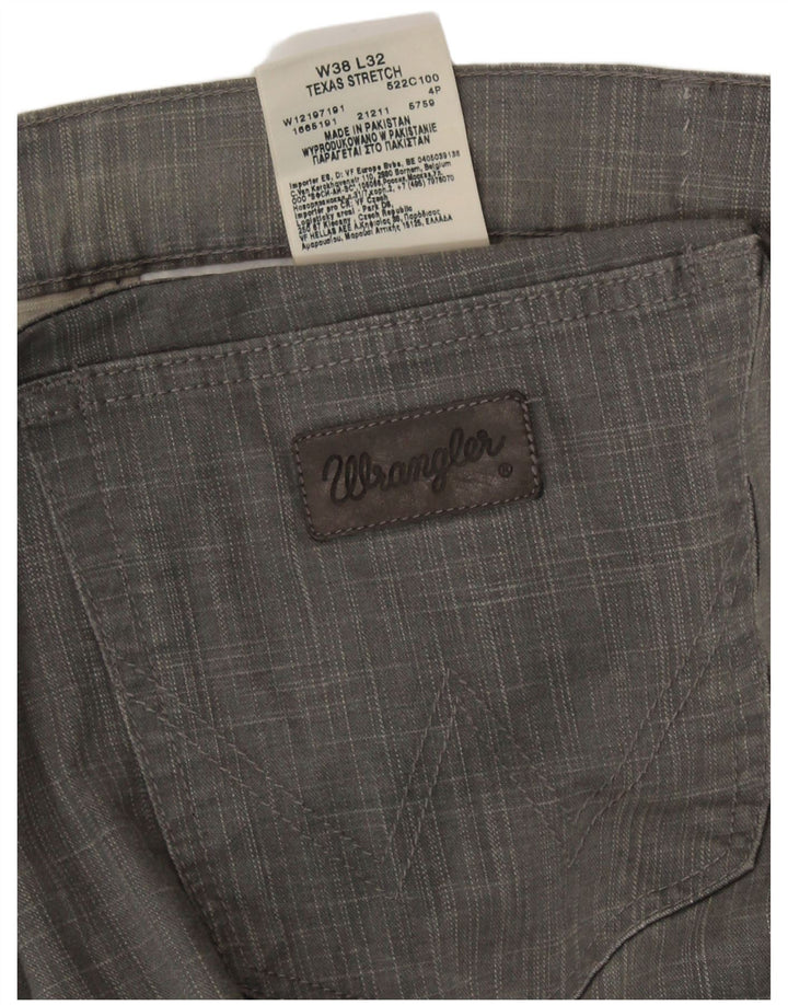 WRANGLER Herre Texas Stretch Lige Casual Bukser W38 L32 Grå ternet