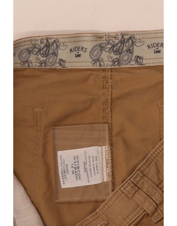 Lee Womens Casual Shorts US 12 Large W34 Beige Bomuld