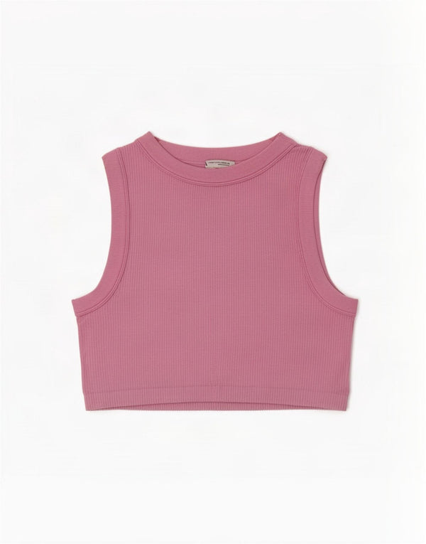 Zara Womens Crop Vest Top UK 12 Medium Pink
