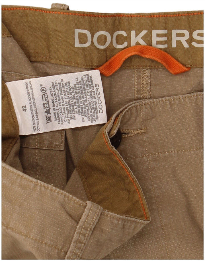 DOCKERS Herre Cargo Shorts W42 2XL Beige Bomuld