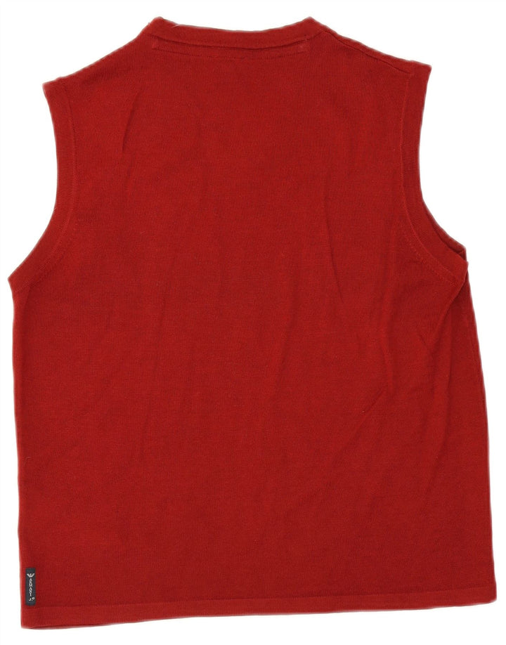 Armani Jeans Herrevest Tank Top Medium Maroon Virgin Wool