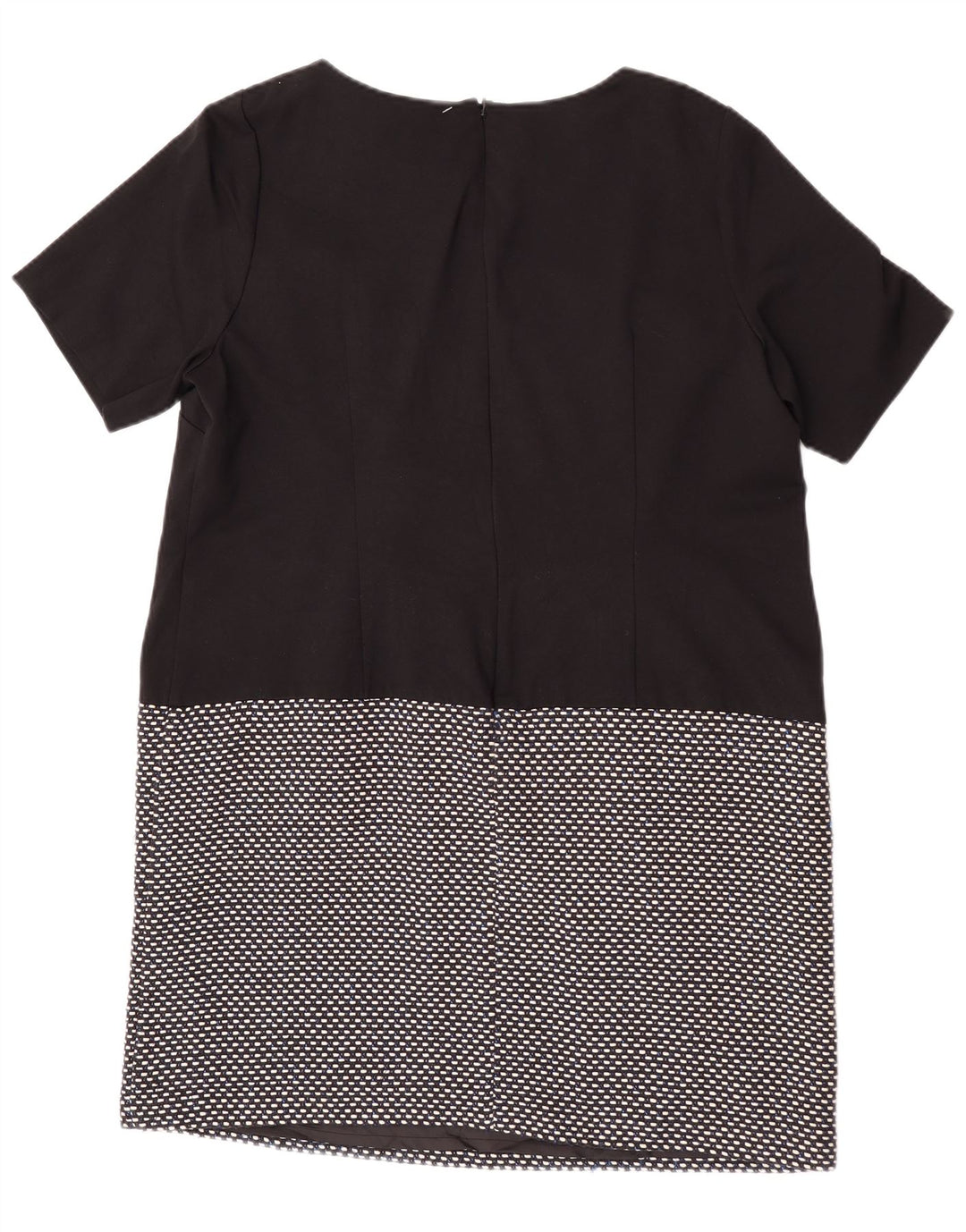 Marks & Spencer Womens Shift Dress UK 20 2XL Sort Geometrisk Bomuld