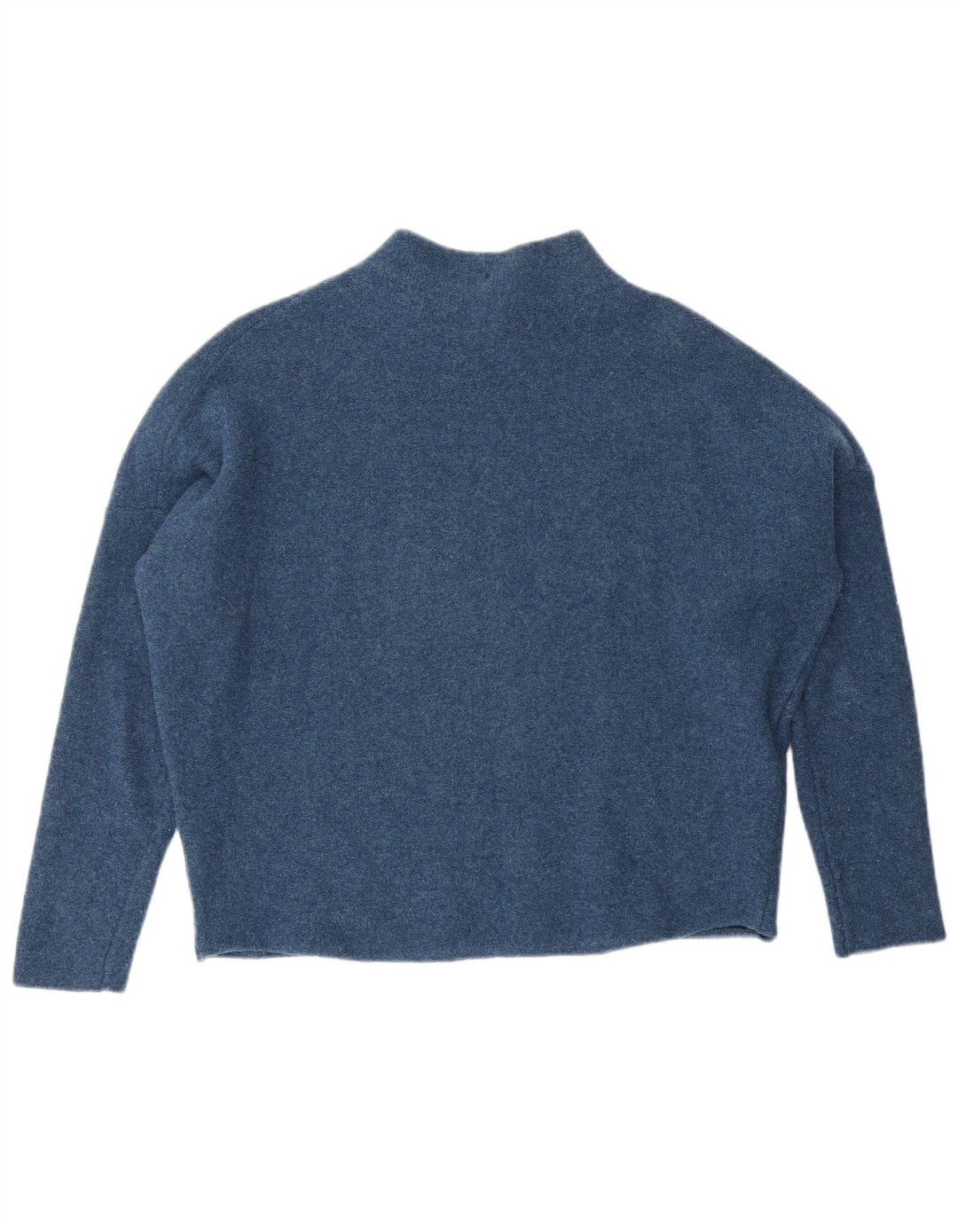 Toast Dame Turtle Neck Jumper Sweater UK 14 Medium Blue Merino Wool