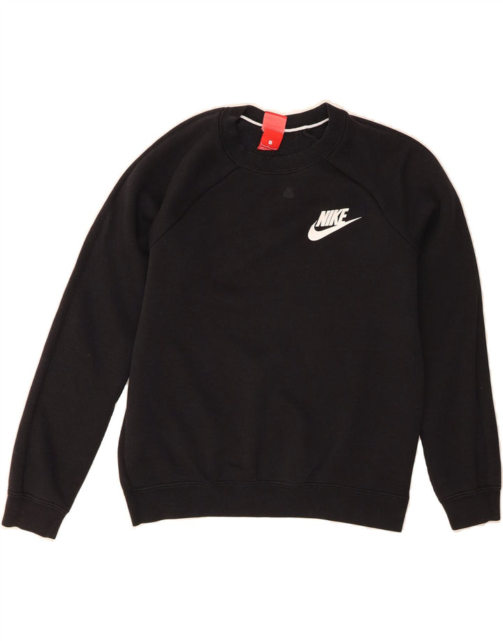 NIKE Womens Oversized Sweatshirt Jumper UK 10 Small Black Cotton Vintage Nike and Second-Hand Nike from Messina Hembry 