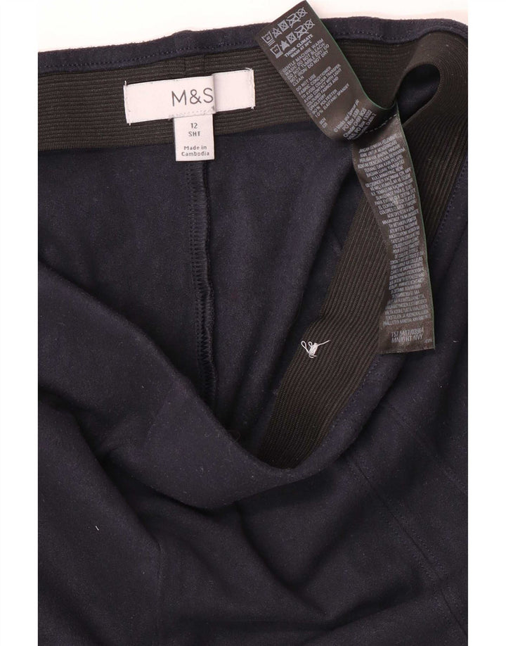 Marks & Spencer Womens Leggings UK 12 Medium Navy Blue Polyester