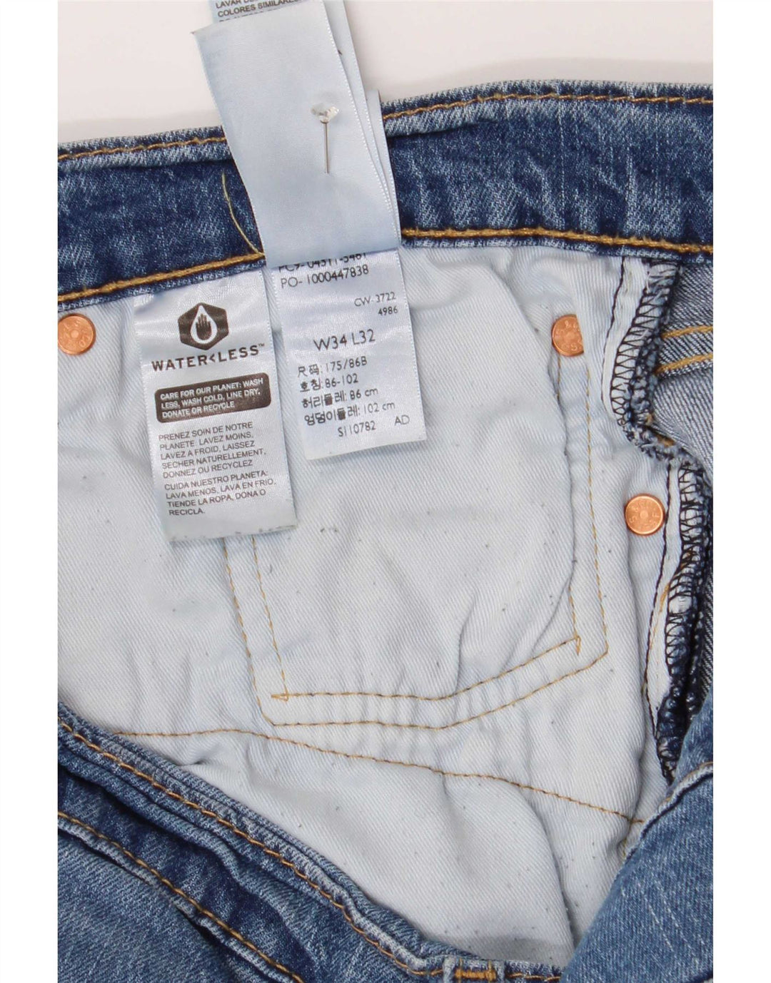 Levi's Herre 511 Slim Jeans W34 L32 Blå Bomuld
