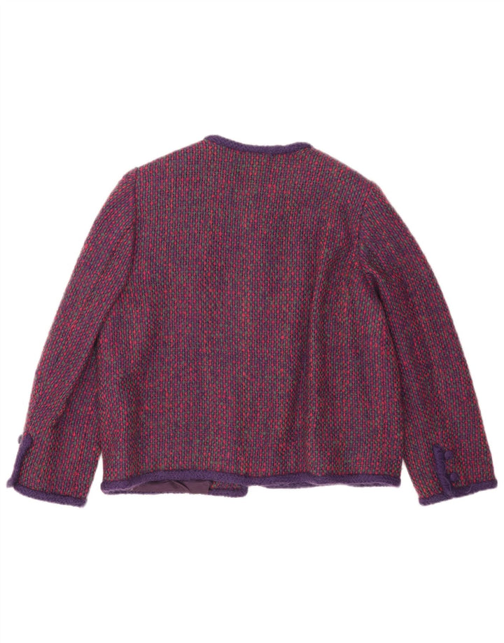 Vintage dameblazerjakke UK 18 XL Lilla ternet uld