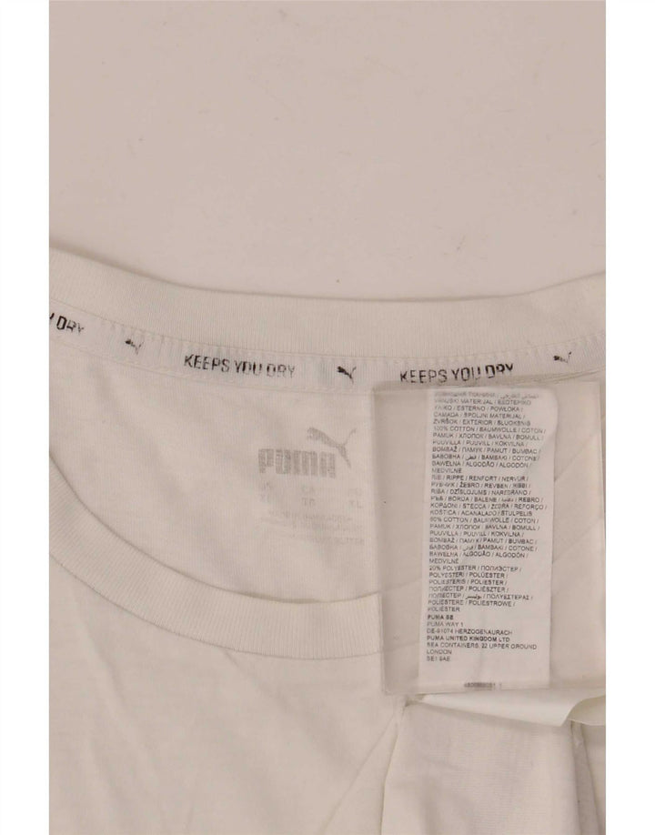Puma Herre Grafisk T-Shirt Top XL Hvid Bomuld