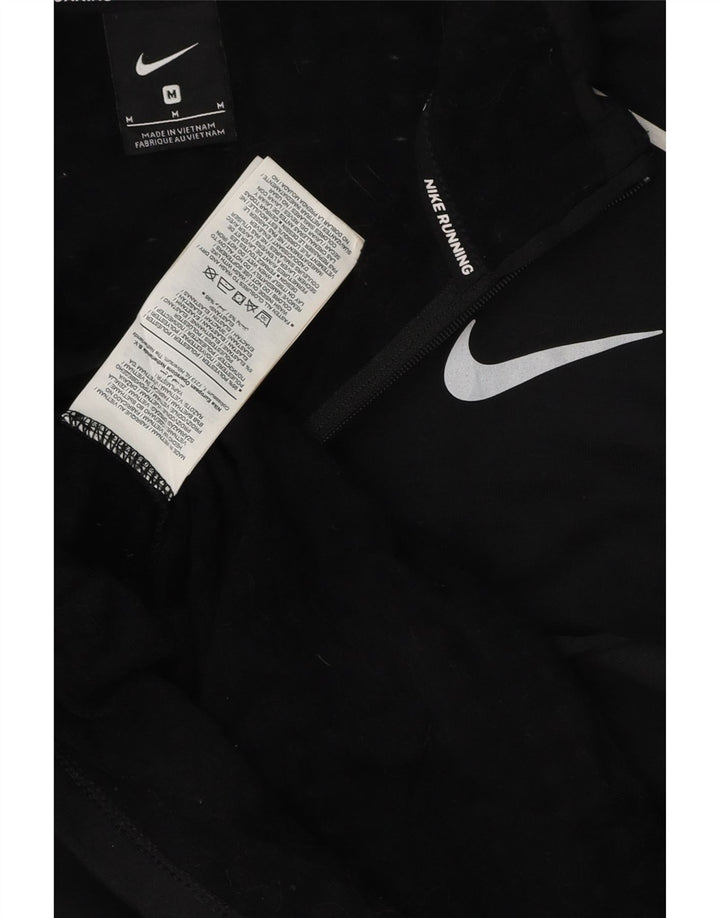NIKE Pullover med lynlås til mænd, træningsdragt, medium sort polyester