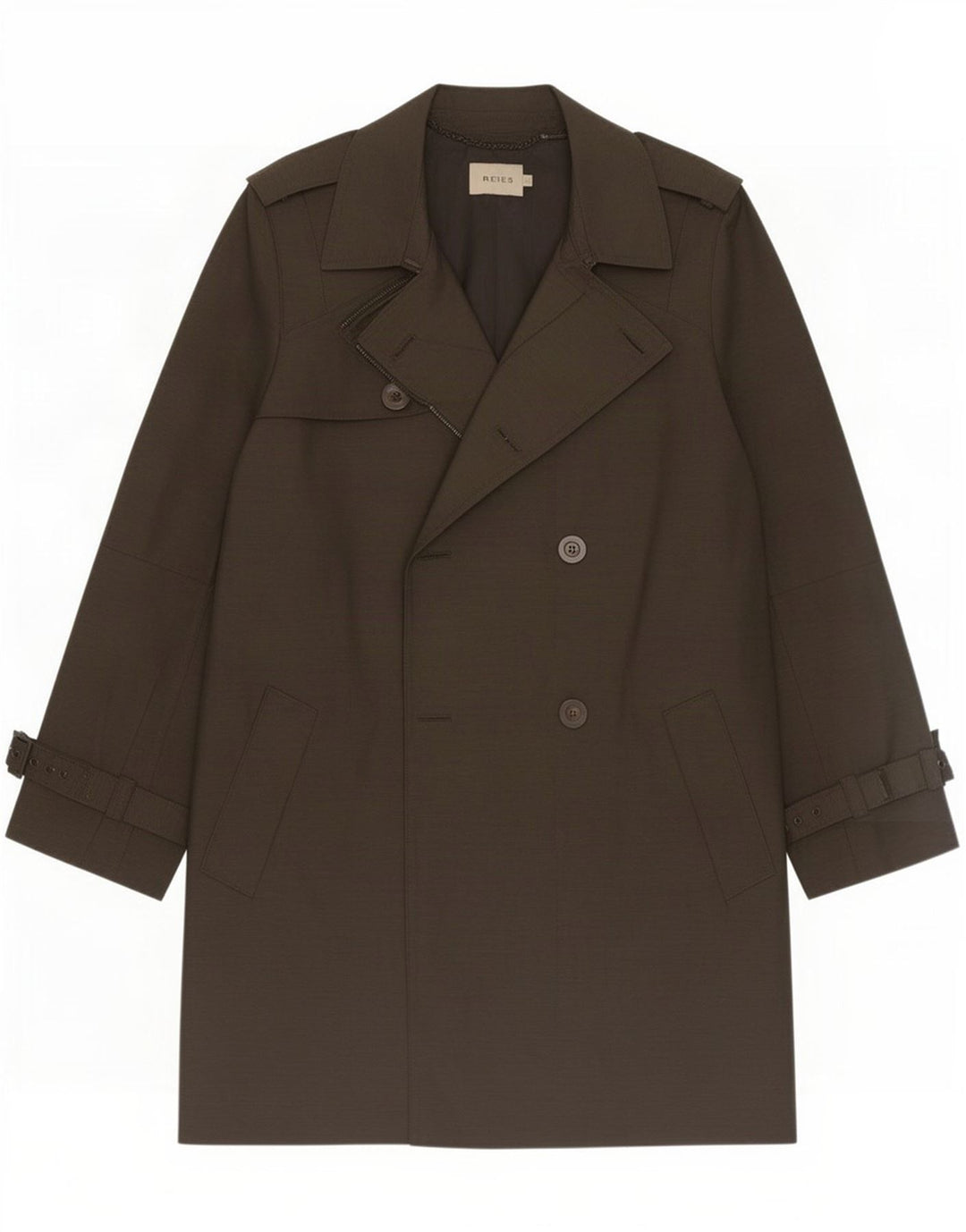 Reiss Trench Coat til mænd UK 36 Lille sort polyester