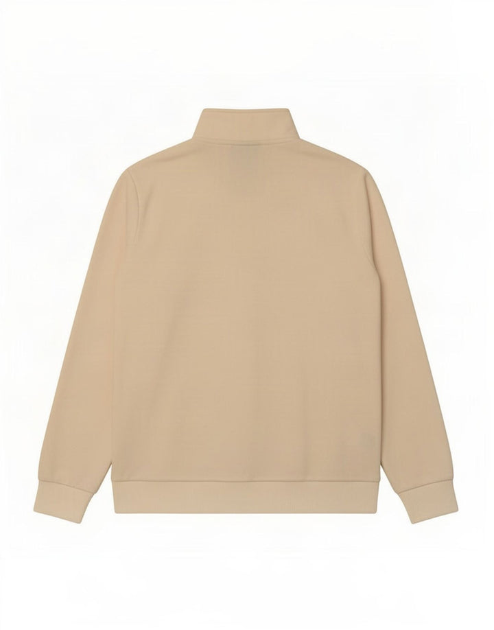 Nautica Herre grafisk lynlås-hals Fleece Jumper Medium Beige Polyester